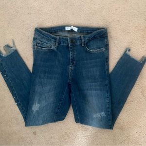 Zara embroidered jeans